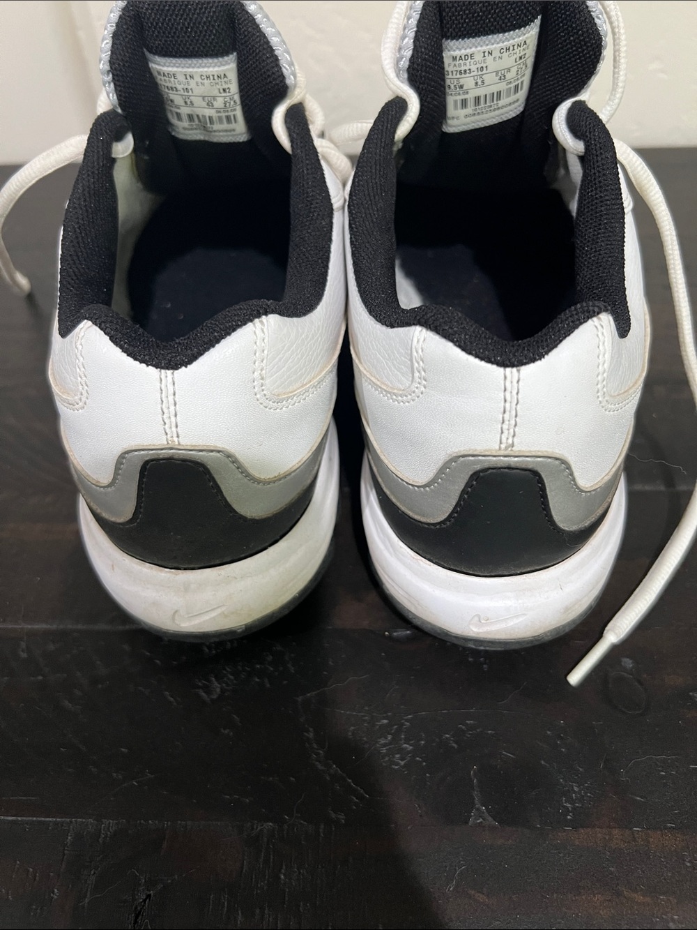 Nike White and Black Men's Golf Sneakers - Picture 3 of 5